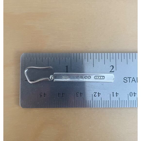 Tiffany & Co. vintage 1837 Bar Dangle Drop Piercing Hook Earrings - Picture 6 of 6